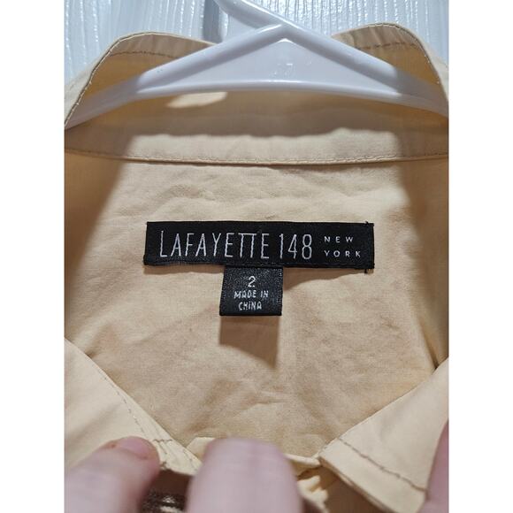 Lafayette 148 New York Light Butter Yellow Jacket Size 2 Military Pockets - Picture 2 of 16